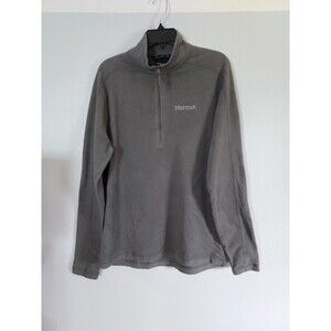Marmot Men's Gray Fleece Long Sieve  Half Zip Pullover Size Medium Lightweight